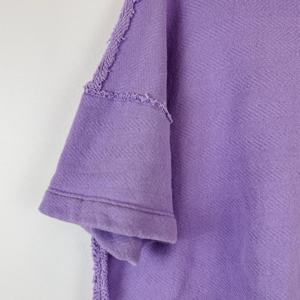 Free People FP Beach Lavender Terry Oversized Pullover Sweatshirt Beach Cover XS - Picture 9 of 16